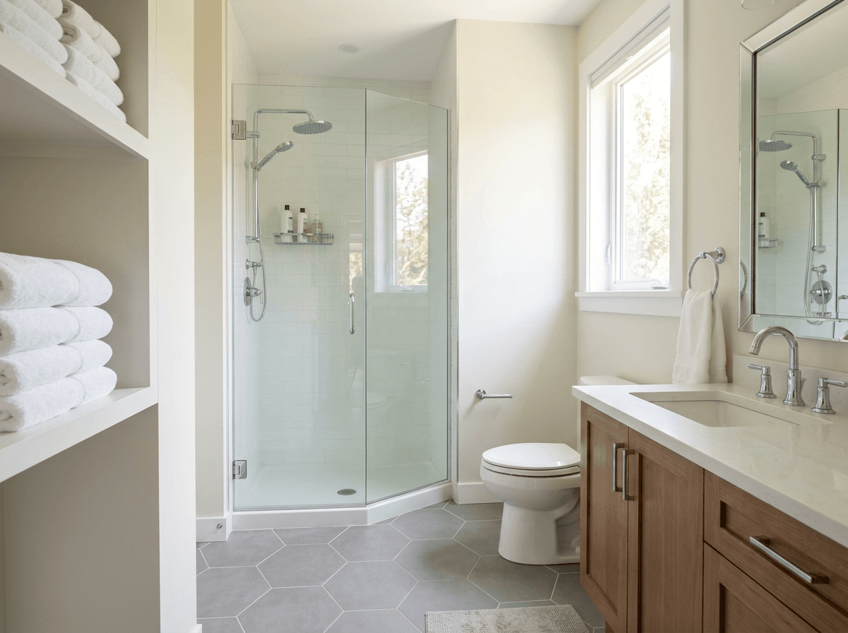 Spotless bathroom after a deep clean